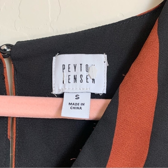 Peyton Jensen Tiger Striped Long Sleeve Fully Lined Mini Dress Small - Picture 8 of 13